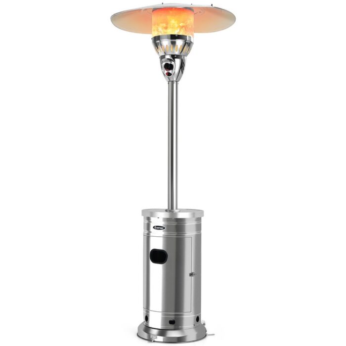 Costway 48,000 BTU Patio Propane Heater Stainless Steel W/Table & - See details