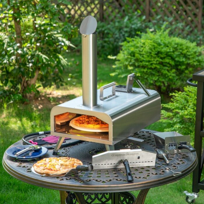 Outdoor Pizza Oven Machine 12'' Pizza Grill Maker Portable with Foldable legs