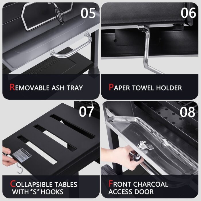 Royal Gourmet CD2030AN Deluxe 30-Inch Charcoal Grill, Black - Image 2