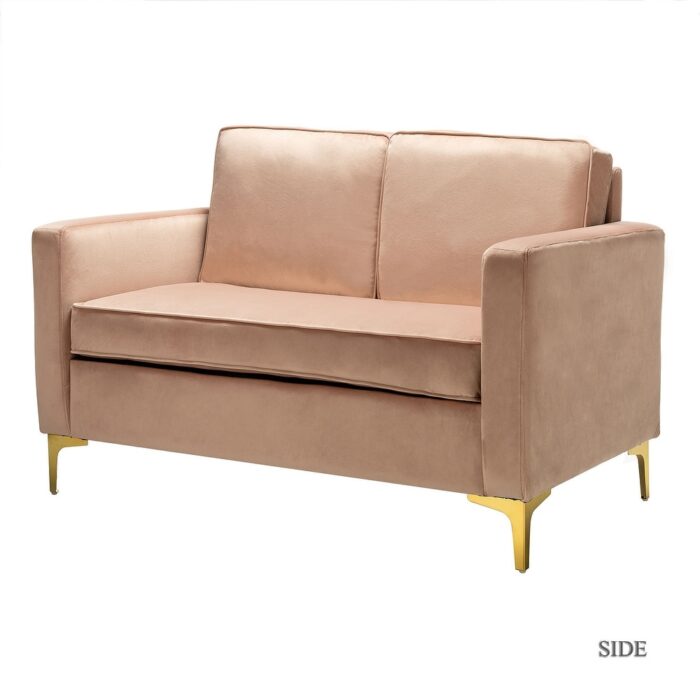 Clos Upholstered Loveseat with Metal Base by HULALA HOME - Image 2