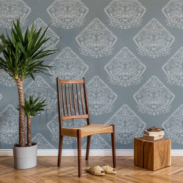 Grey Reindeer Peel and Stick Removable Wallpaper 3852