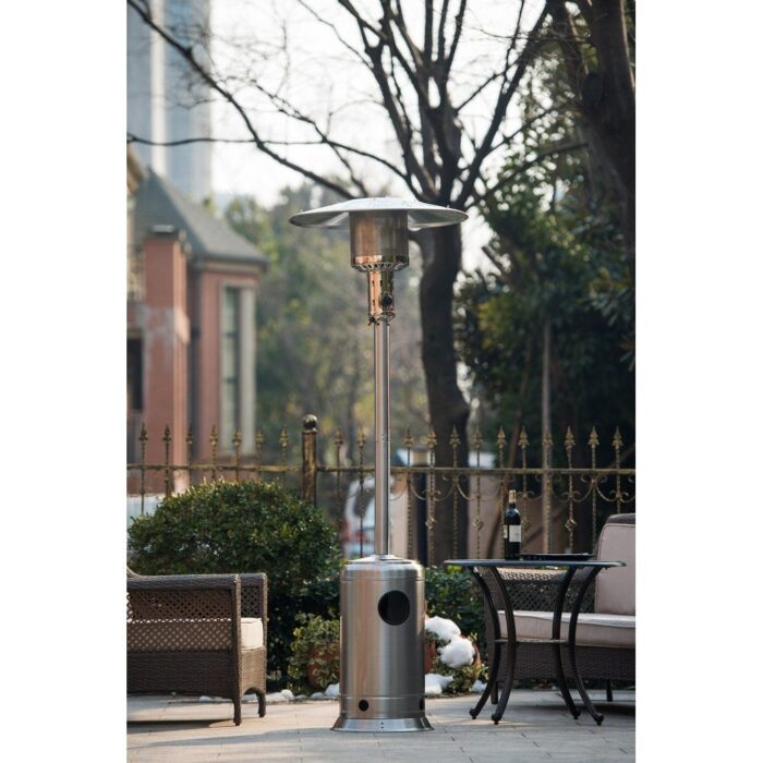 Outdoor Patio Propane Heater with Portable Wheels - N/A - Image 2