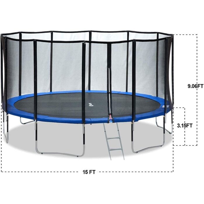 Exacme 400LB Weight Limit 15FT Big Trampoline Outdoor with Enclosure Ladder for Kids - Image 2