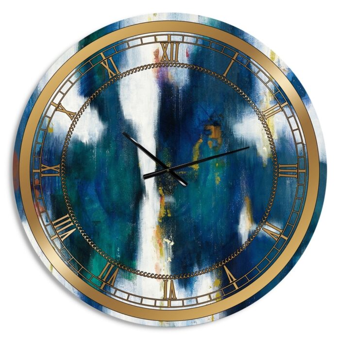 Designart 'Blue Glam Texture I' Glam Large Wall CLock - Image 2
