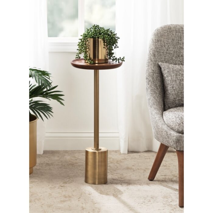 Kate and Laurel Xyler Wood and Metal Drink Table - Image 2