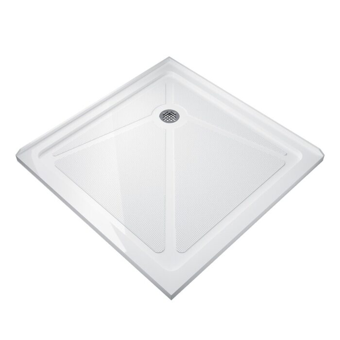 ELEGANT Shower Base 36 in. D x 36 in. W x 3 in. H Stainless Steel Drain - 36" x 36" - Image 2