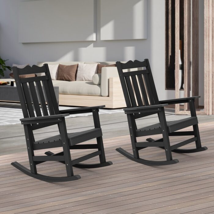 AOOLIMICS Patio Adirondack Chair, Rocking Chair Fire Pit-Set of 2