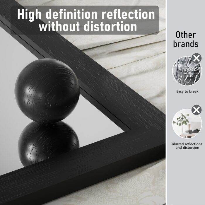 Modern Wall Mirrors, Rectangular Mirror with Wood Framed, Bathroom Mirror Barn Mirror Barn Door Mirror with Multi Size - Image 2