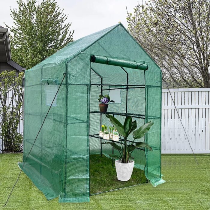 56 in. W x 56 in. D x 76 in. H Outdoor or Indoor Walk-in Steel Greenhouse