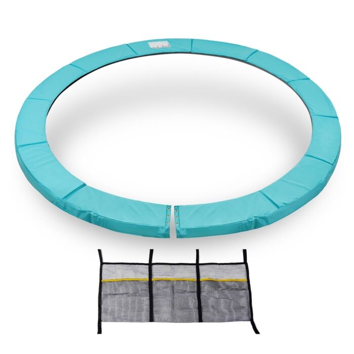 ExacMe Premium Trampoline Pad Replacement, 0.8-in Thick Safety Spring Cover with Opening, Storage Bag, Seafoam Green