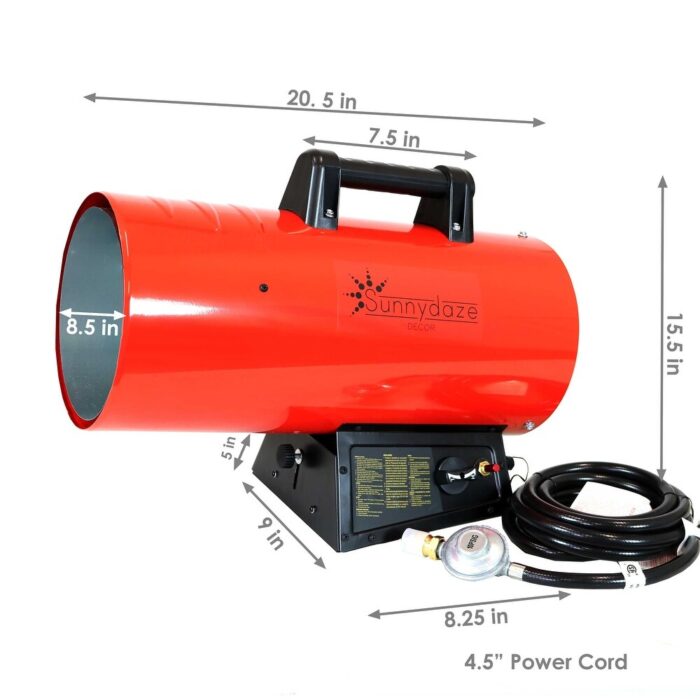 Sunnydaze 85,000 BTU Forced Air Propane Heater - Overheat Auto-Shutoff - Image 2