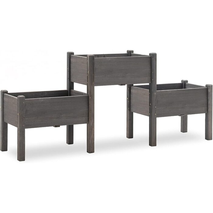 MCombo 3 Tier Raised Garden Bed, Solid Wood 0908 - Image 2
