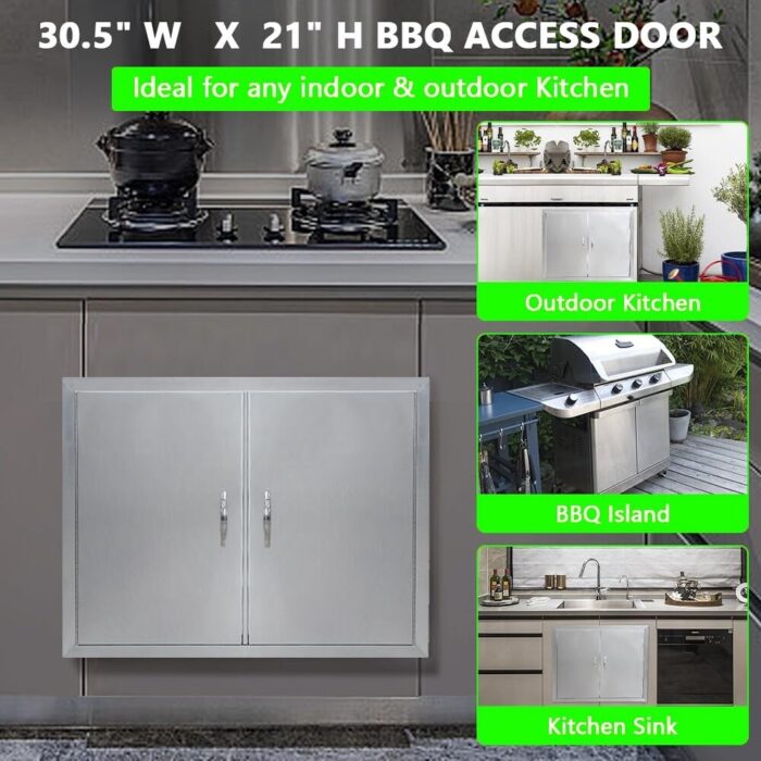 Double Door Outdoor Kitchen Doors - 30.5"*21" - Image 2