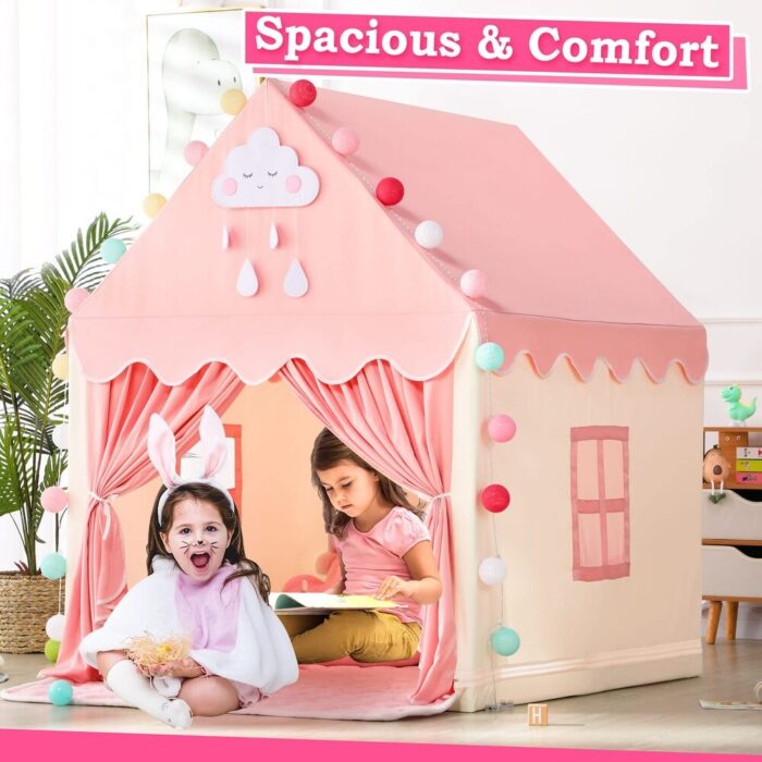 Kids Play Tent with Mat for Girls - Image 2