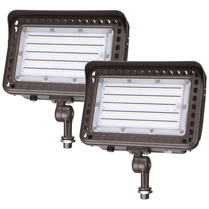 100W LED Flood Light Outdoor, 3000K/4000K/5000K Selectable - 2PACK
