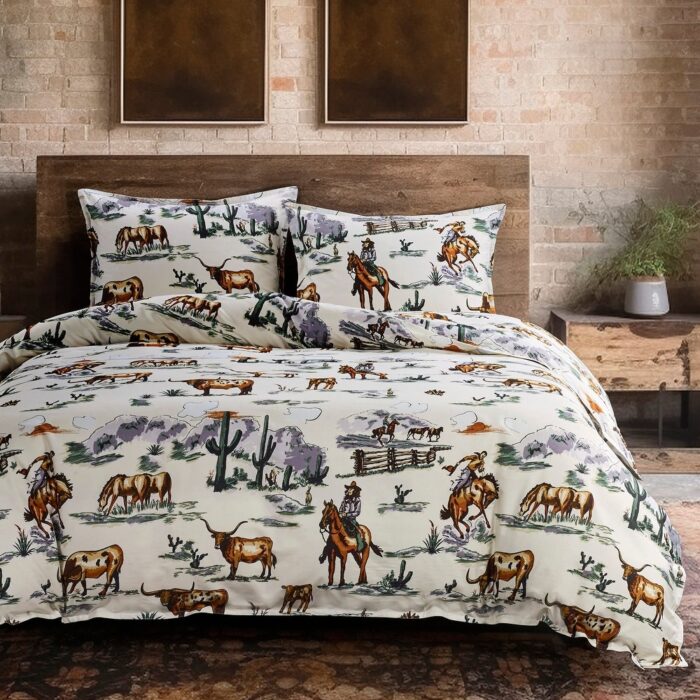 Paseo Road by HiEnd Accents Ranch Life Western Toile Reversible Comforter Set, Duffle Bag, 3PC - Image 2
