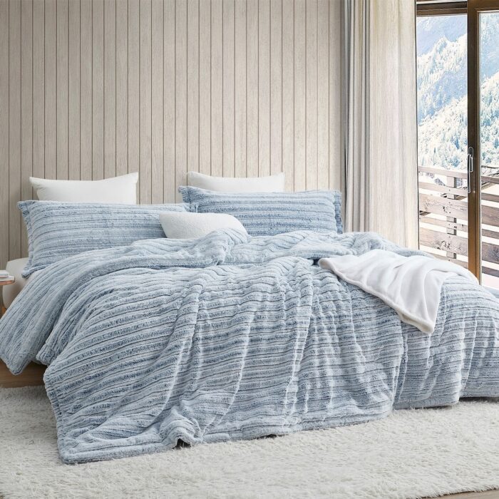 Softer than Soft - Coma Inducer® Oversized Comforter Set - Frosted Navy Stripe