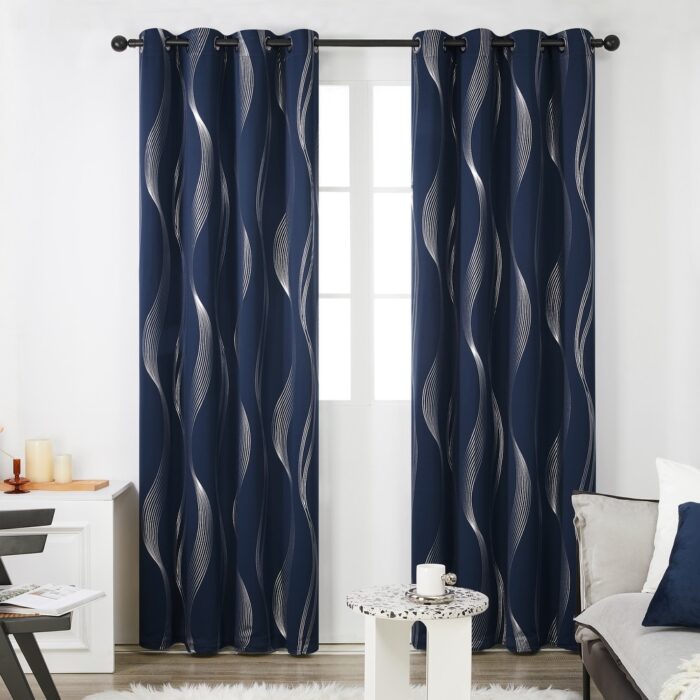 Deconovo Silver Wave Blackout Curtains(4 Panel) - Image 2