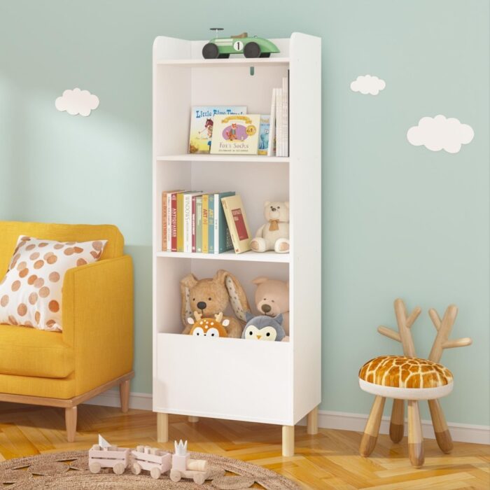 Kids 4-Tier Bookcase,Children's Book Display,Bookshelf Toy Storage Cabinet Organizer for Children's Room,Playroom,Nursery
