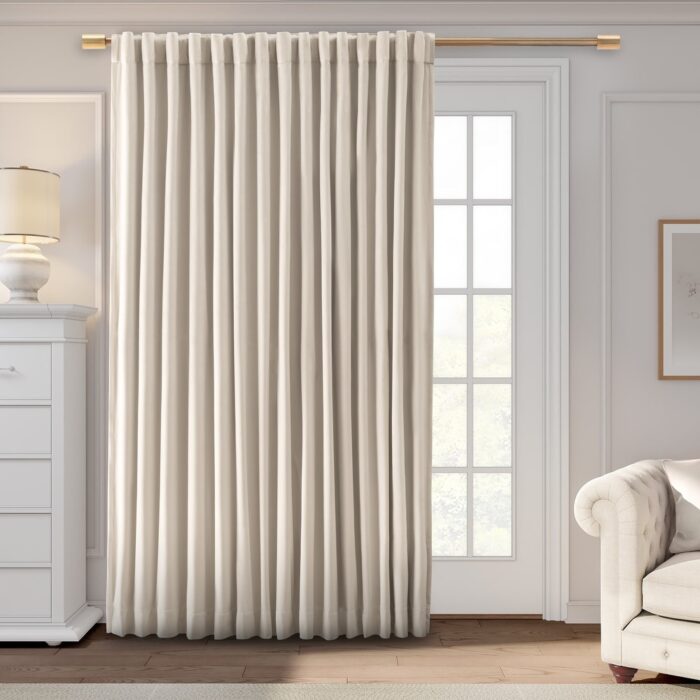 Premium Velvet Rod Pocket With Back Tab Curtain Patio Panel