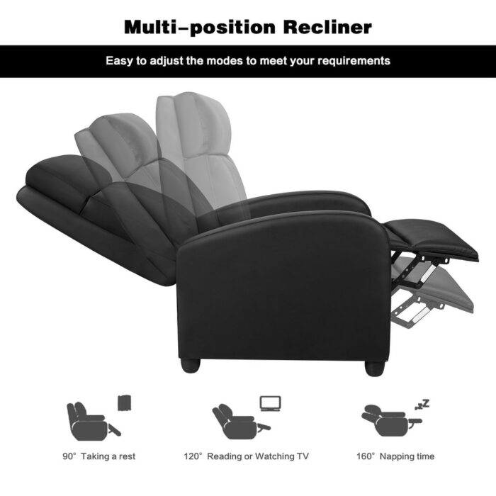 Homall Recliner Chair PU Leather Single Living Room Sofa Recliner - Image 2