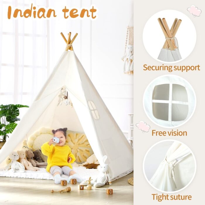 Canvas Tent for Kids with Carry Case for Kids Indoor & Outdoor Playing