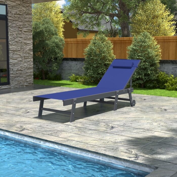 VEIKOUS Adjustable Chaise Lounge Chair for Outdoor with Pillow