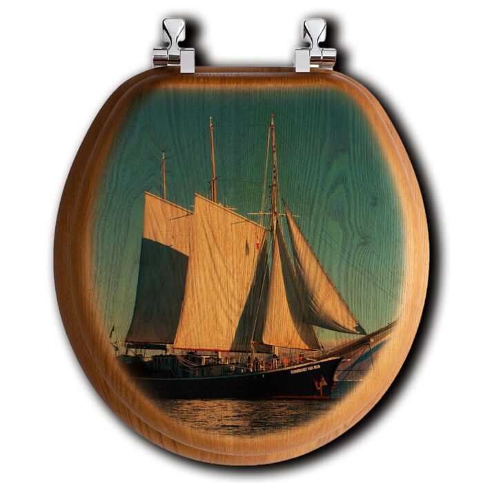 Oak Toilet Seat - Full Sails - Image 2