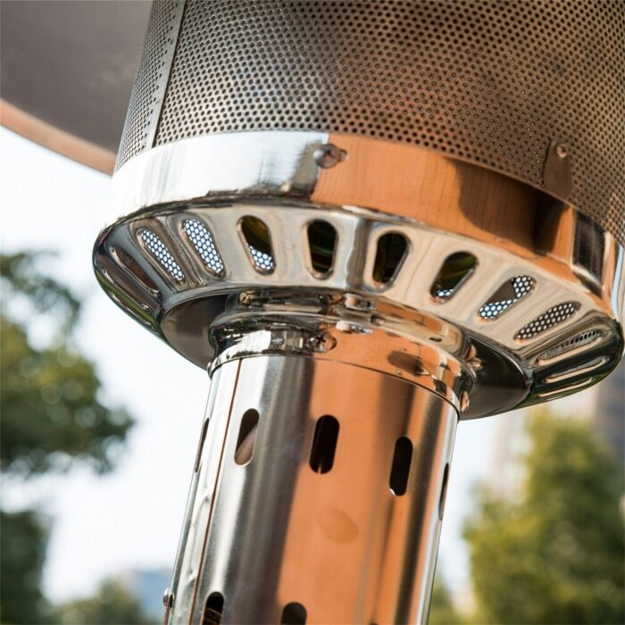Outdoor Patio Propane Heater with Portable Wheels Stainless - Image 2