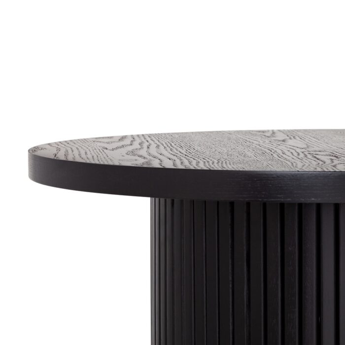Round Coffee Table Solid Wood Pedestal Center Table - Image 2