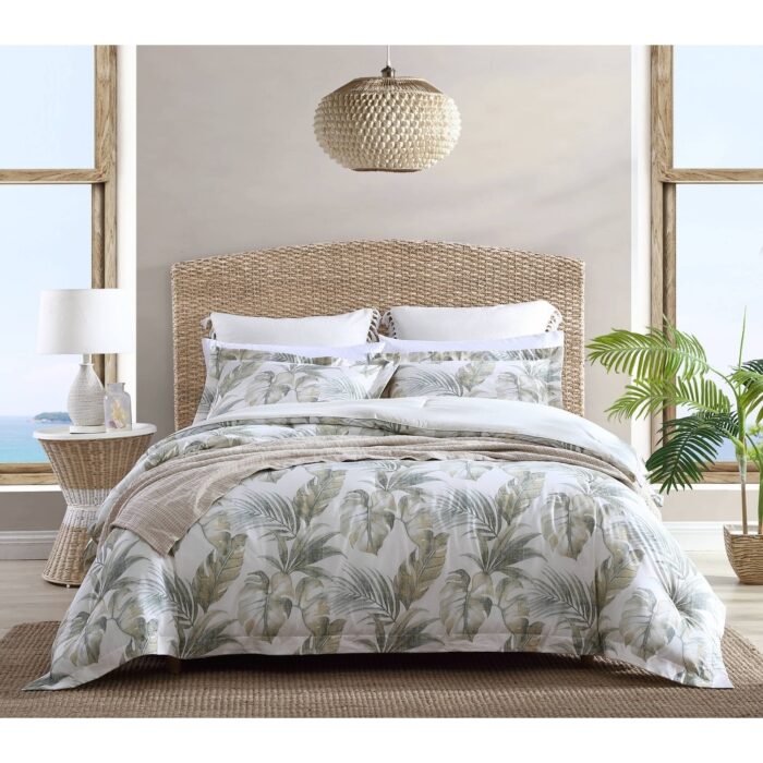 Tommy Bahama Waimea Bay Green Cotton Reversible Comforter Set