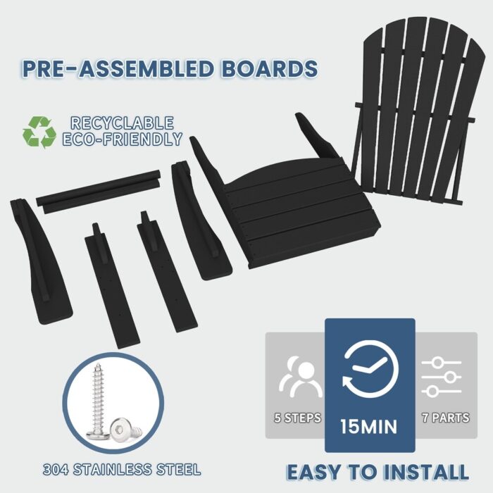 Highdun Recycle Plastic Adirondack Chair - Image 2