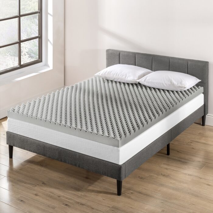 4 Inch Egg Crate Memory Foam Topper with Bamboo Charcoal Infusion - Image 2
