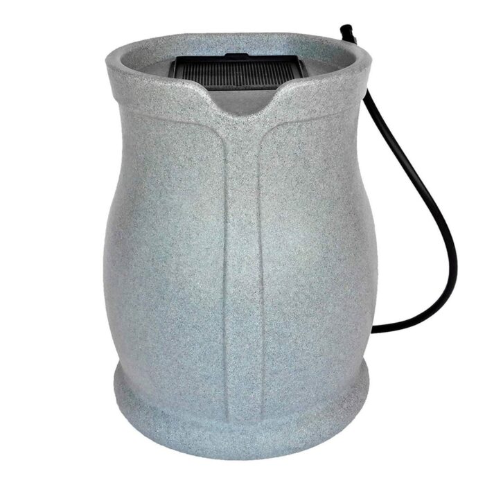 FCMP Outdoor Catalina 45 Gallon Water Outdoor Rain Catcher Barrel, Light Granite - 20