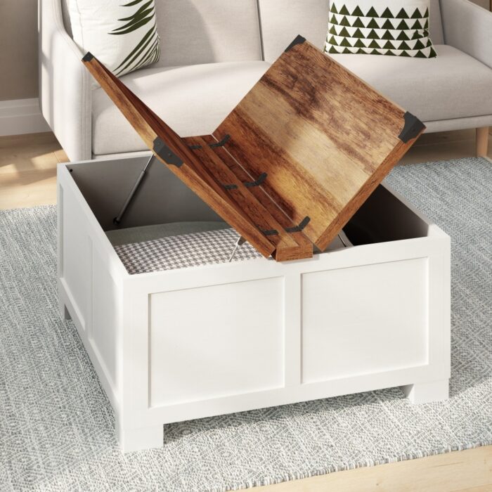 Modern Farmhouse Coffee Table with Hidden Interior Storage - Image 2