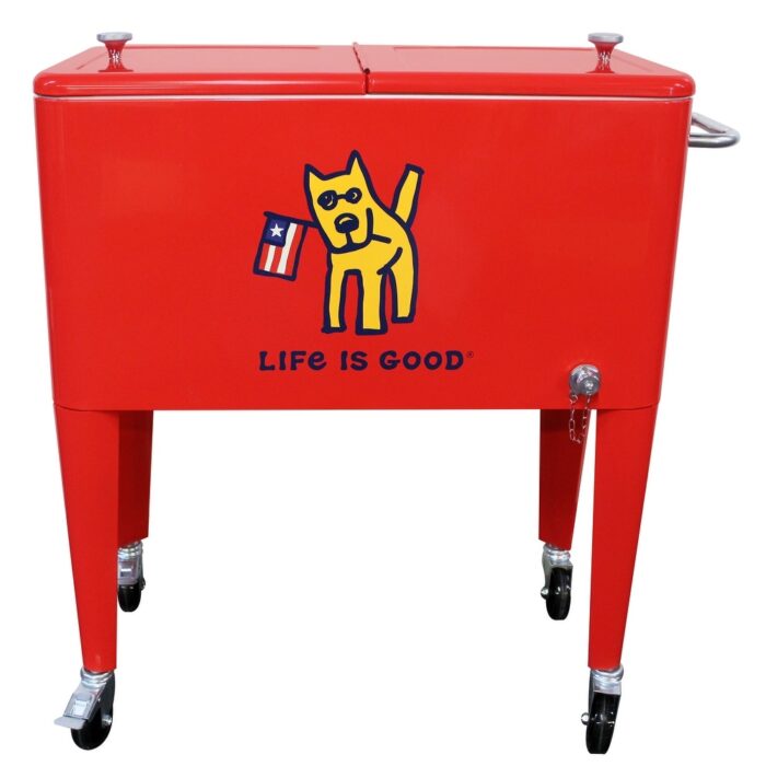 Leigh Country life Is Good Retro Flag Dog 60 Qt Cooler - Image 2