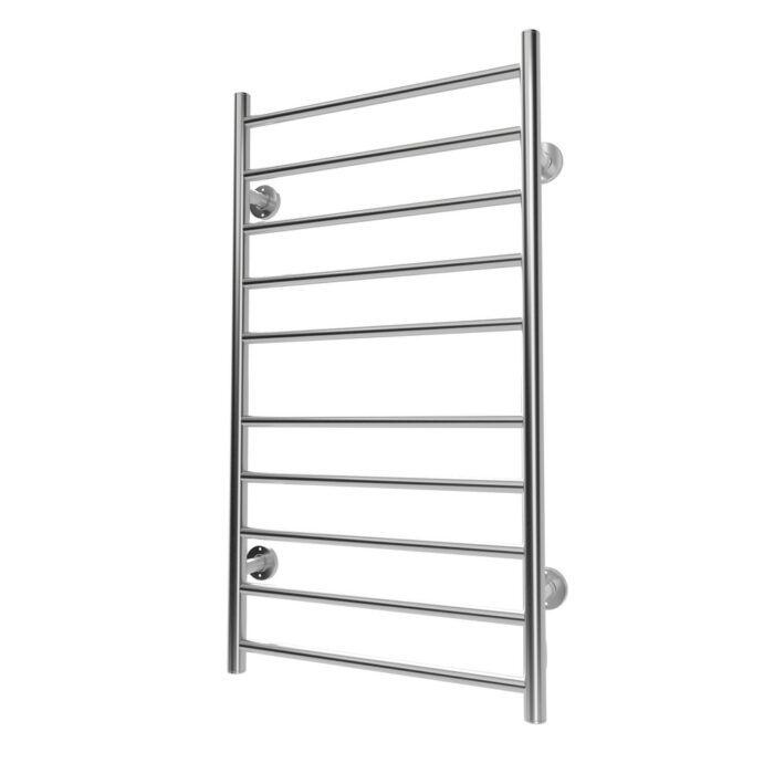 10 Bars Towel Holders Wall Mounted Plug-In/Hardwired Towel Warmer Heated Towel Racks Stainless Steel in Matte Silver - Image 2