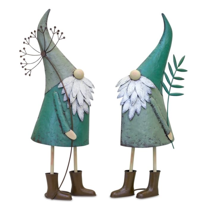 Set of 2 Gnome Garden Outdoor Statues 27.5"