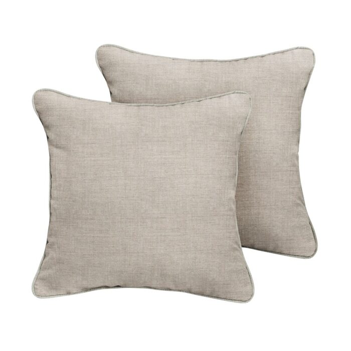 Sunbrella Cast Silver Corded Indoor/ Outdoor Pillow Set (Set of 2) - Image 2