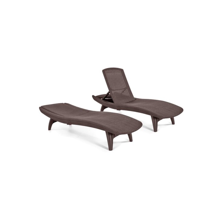 Keter Grenada Chaise Lounger Set Outdoor Furniture For Patio, Poolside, Garden and Lawn - Image 2