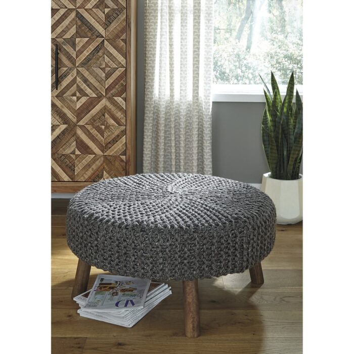 Jassmyn Charcoal Oversized Accent Ottoman - Image 2