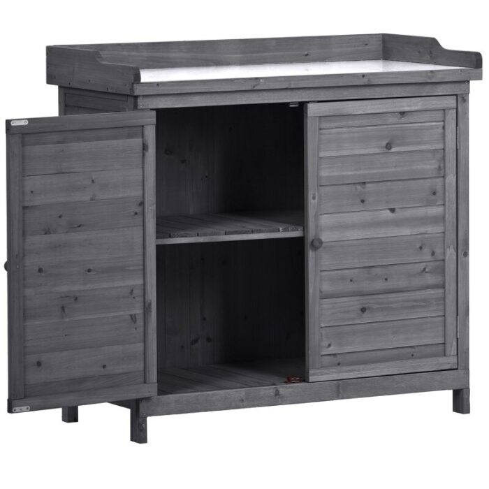 Outdoor 39" Potting Bench Table, Garden Wood Workstation - Image 2