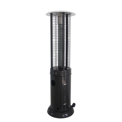AZ Patio Heaters Round Commercial Glass Cylinder Patio Heater in Black with Black Tube - N/A