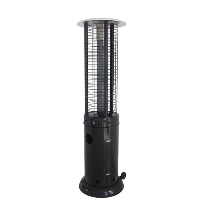 AZ Patio Heaters Round Commercial Glass Cylinder Patio Heater in Black with Black Tube - N/A