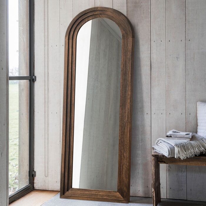 Vintage Wood Framed Dressing Mirror Floor Mirror Farmhouse
