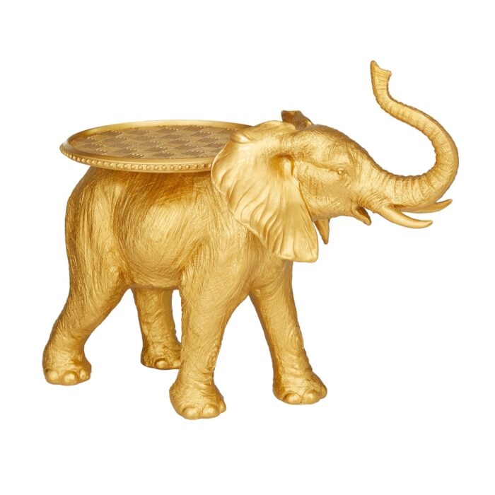 The Novogratz Gold Polystone Elephant Sculpture - Image 2