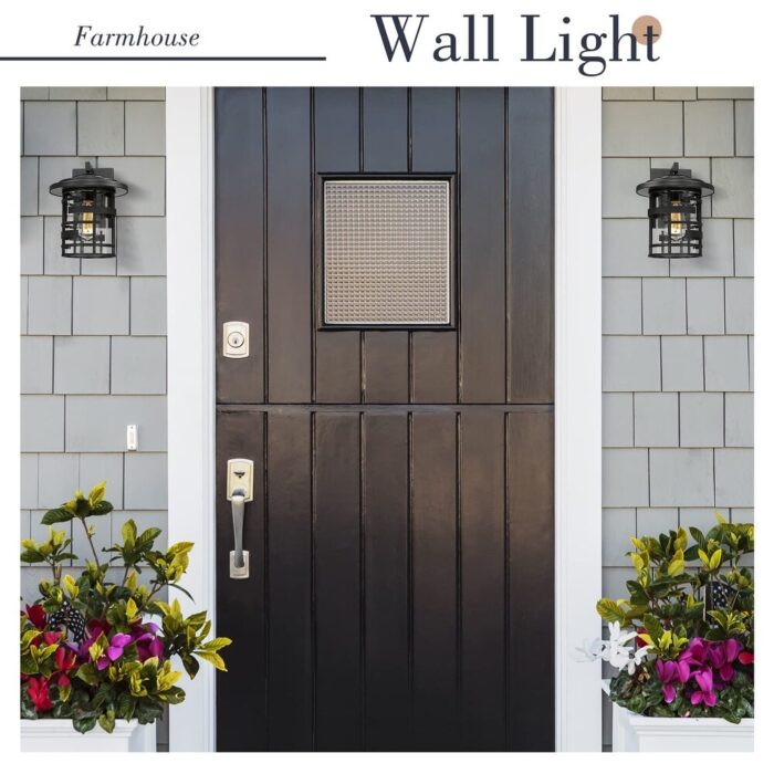 Exterior Wall Sconce,Black Finish with Clear Glass Shade - Image 2