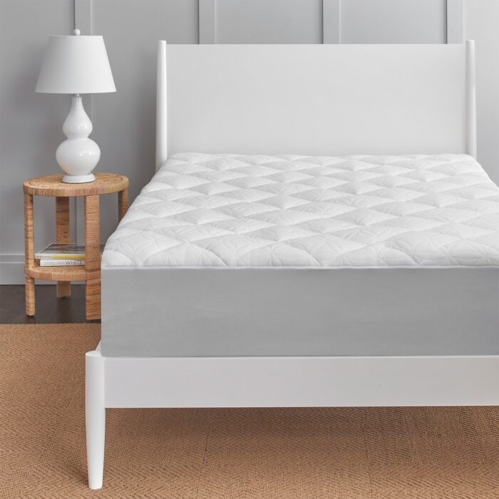 Gaiam® Om Soft Knit Aero Loft Down Alternative Mattress Pad - Bright White - Image 2
