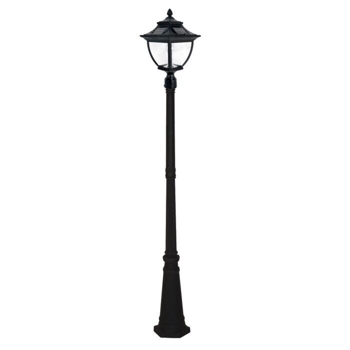 Pagoda Bulb Solar Lamp Post - Single Lamp - Black - Image 2
