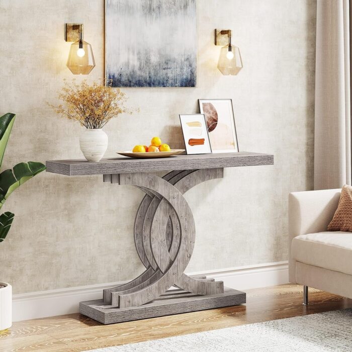 Console Tables for Entryway, Farmhouse 39" Wooden Sofa Table - Image 2